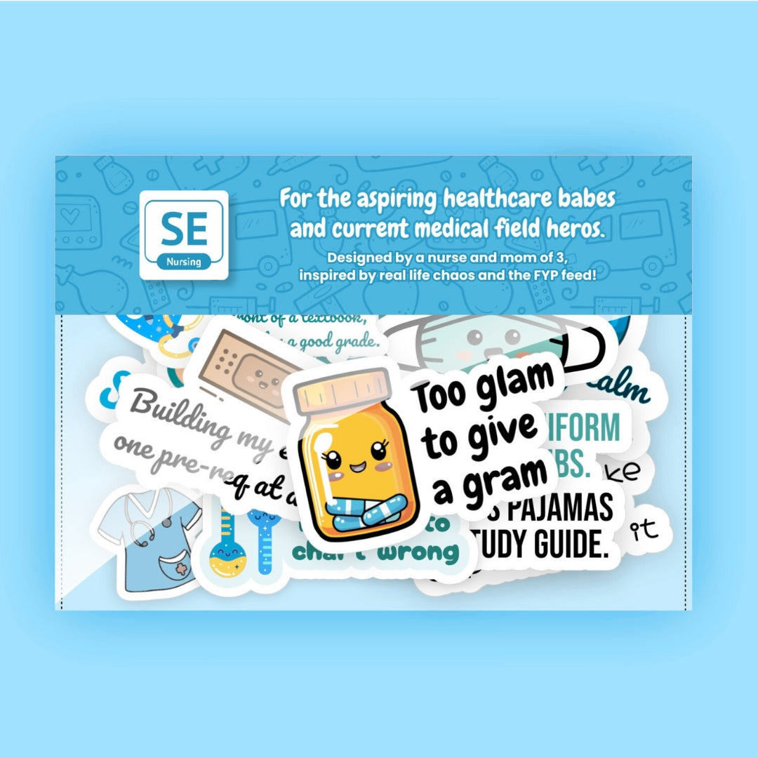 50 PCS Funny Motivational Nurse Vinyl Aesthetic Sticker Pack